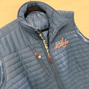 Washington Capitals Women’s 2XL Quilted Puffer Vest Blue NHL Hockey Embroidered
